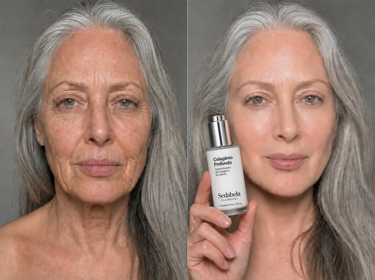 Antes e depois com o sérum VoluFine Sedabela