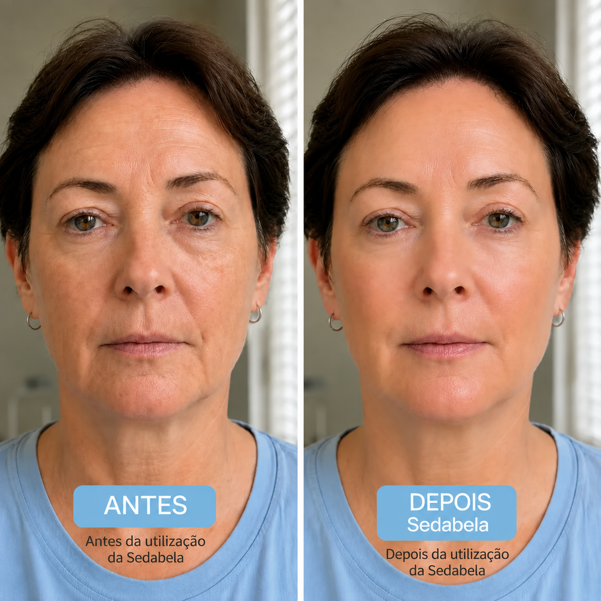 Antes e depois da utilização da máscara