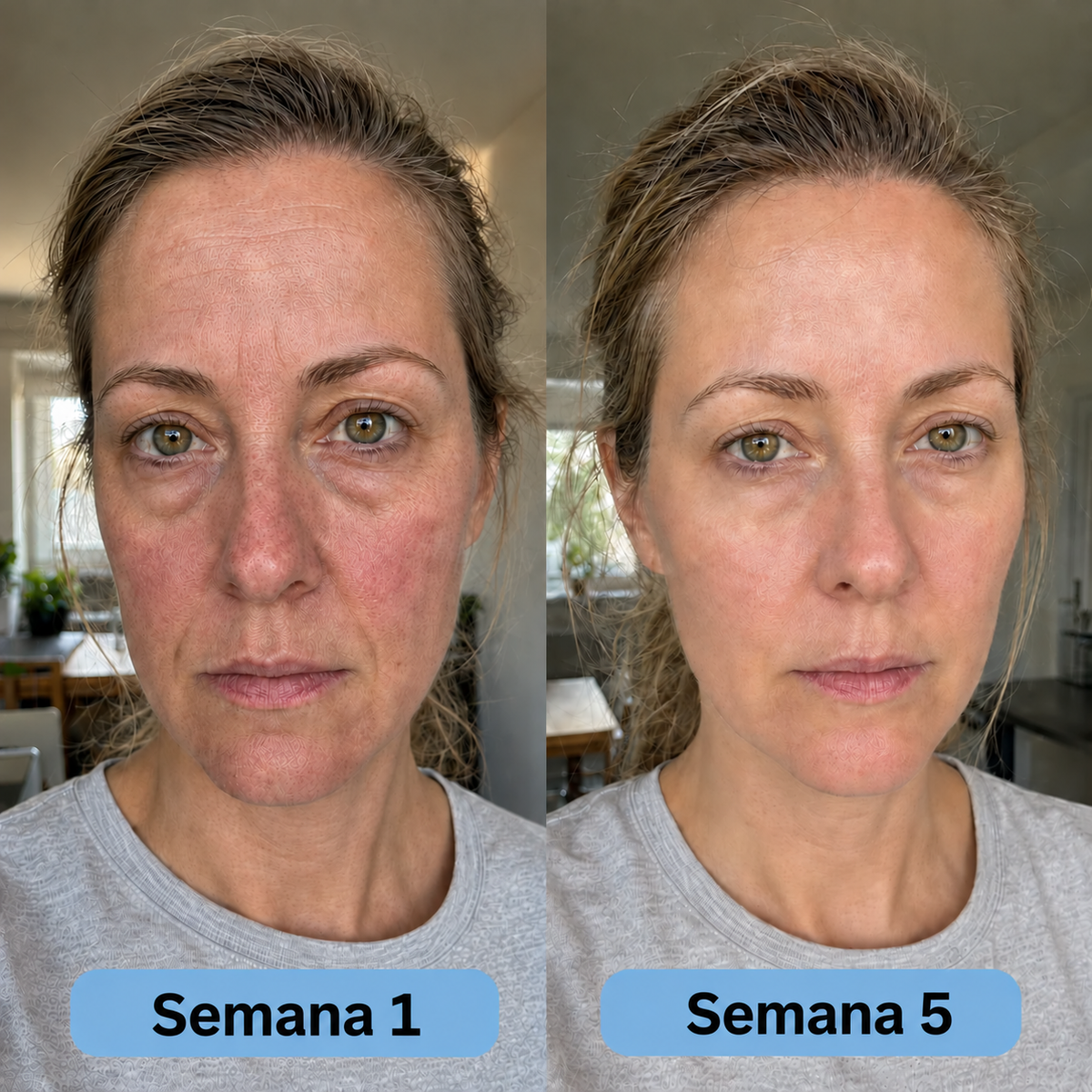 Antes e depois: semana 1 e semana 5