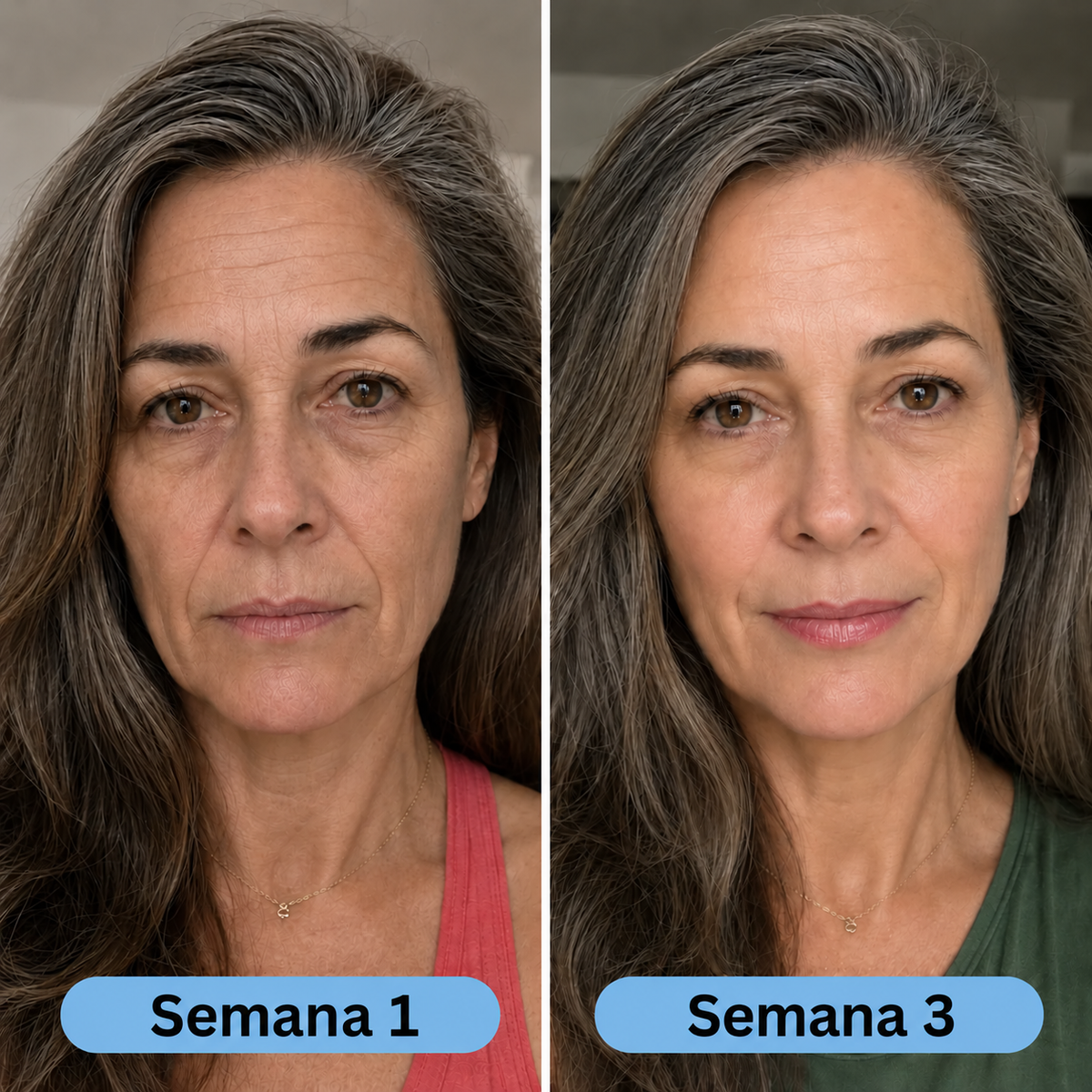 Antes e depois: semana 1 e semana 3